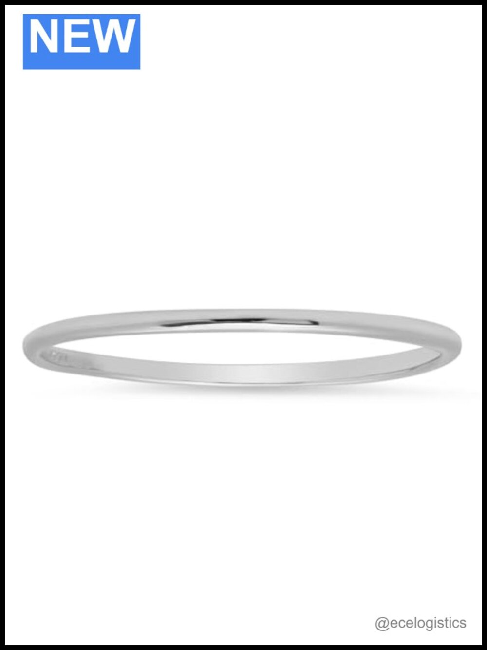 10K White Gold Dainty Stacking Wedding Band Ring for Women